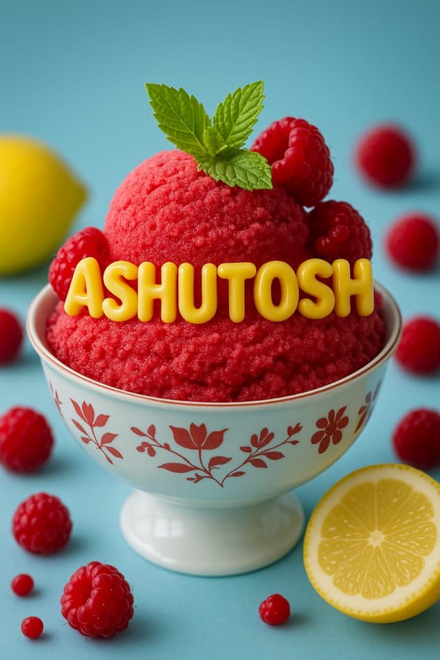 Red raspberry bowl with lemon