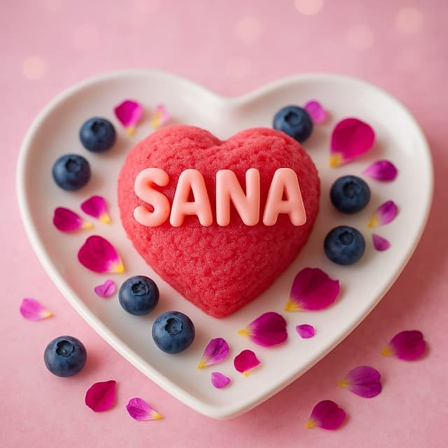 Heart-shaped dessert with berries