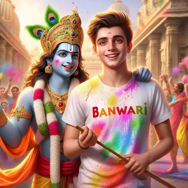 Happy Holi Krishna Ai Photo Generator 