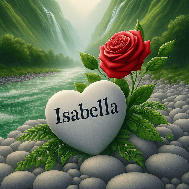 Nature-Inspired Rock Heart Name Art