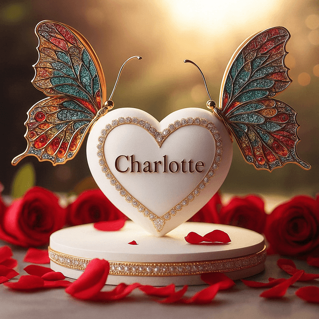 Butterfly and Heart Name Art